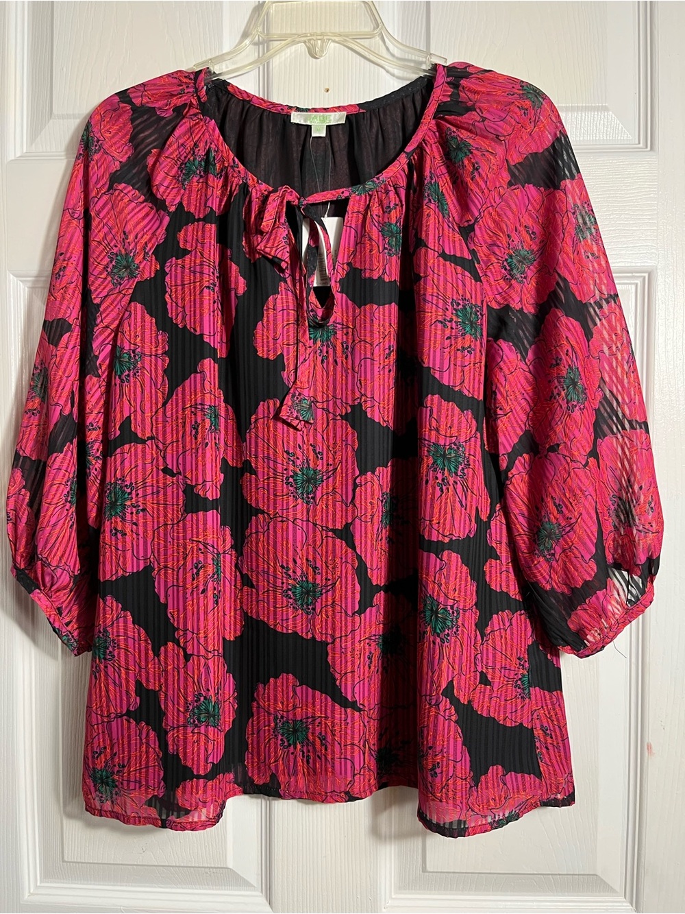 NWT Jade Melody Tam Pink Floral Peasant Blouse M